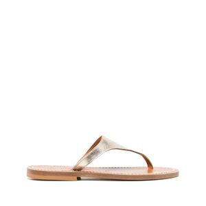 KJACQUES Women's Metallic Leather Thong Sandals Women GOLDEN